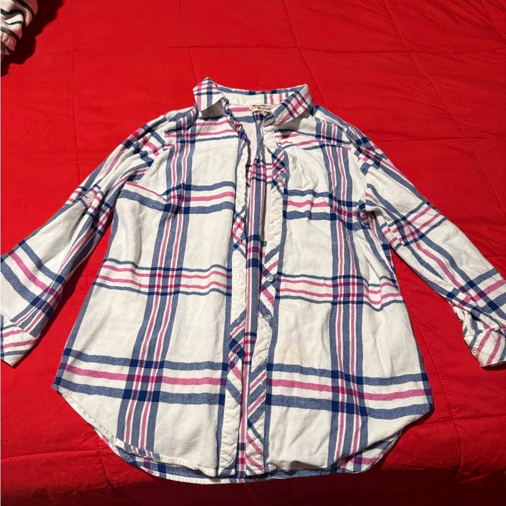 Woman’s Plaid Shirt - Blue and Pink